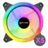 Pack 5x Ventiladores Rgb 120mm + Controlador Pf2 Hype Legend