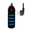 Extension 4 Entradas 3 Metros Negro con Interruptor XT-30