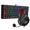 Pack Redragon Teclado Kumara RGB Negro + Audifono Icon