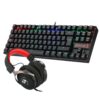 Pack Redragon Teclado Kumara RGB Negro + Audifono Icon
