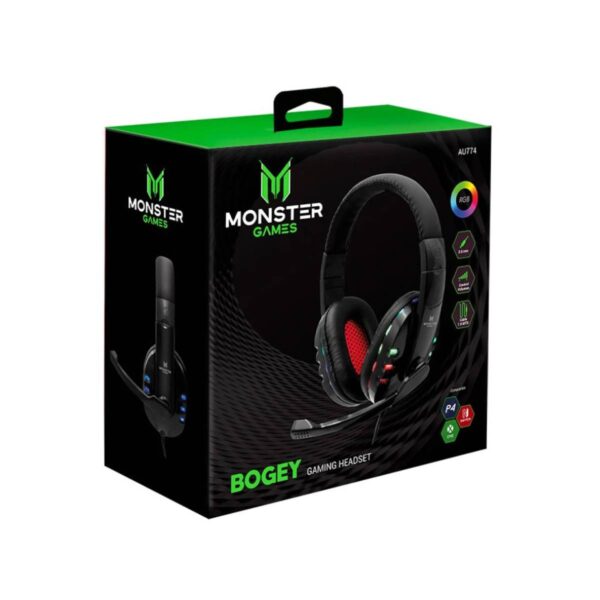 Audífonos Gamer Monster Bogey Games RGB Over-Ear