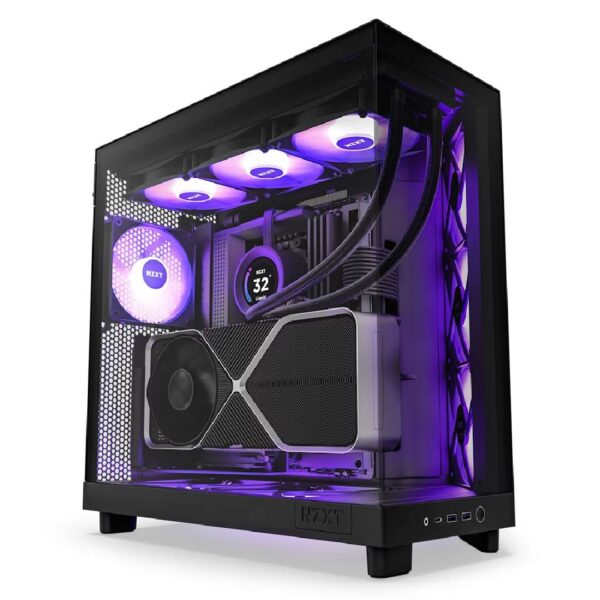 Gabinete NZXT H6 Flow RGB ATX Dual-Chamber Negro