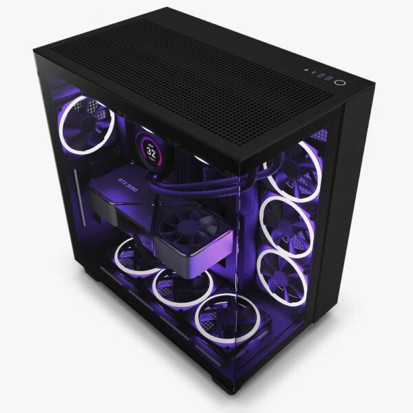 Gabinete NZXT H9 Flow ATX Mid Tower Negro