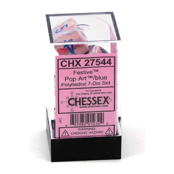 Chessex 7-Die Set Mini Festive Pop Art/Blue