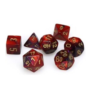 Chessex 7-Die Set Mini Gemini Purple-Red/Gold