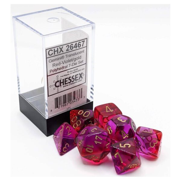 Chessex 7-Die Set Mini Gemini Purple-Red/Gold