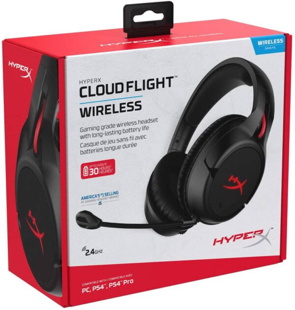 Audífonos Gamer HyperX Cloud Flight, Wireless USB Negro