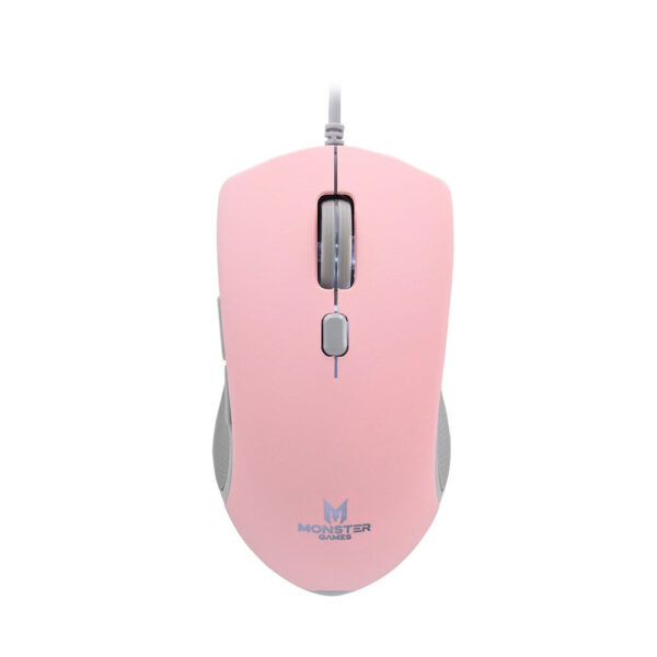 Mouse Gamer Monster Games Girl Playful Rosados 6400 DPI