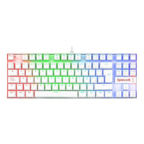 Teclado Gamer Redragon Kumara K552 Blanco Blue Rgb Español