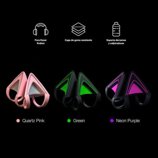 Accesorio para audifono Razer Orejas Kitty Green