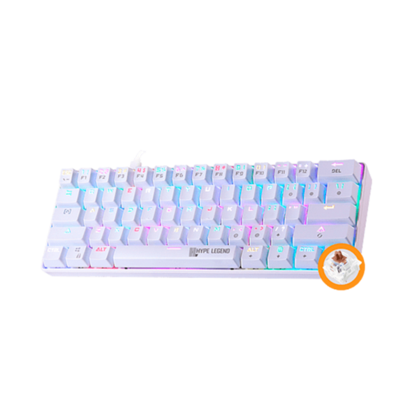 TECLADO Gamer Hype Legend REBEL BLANCO SW Outemu Brown