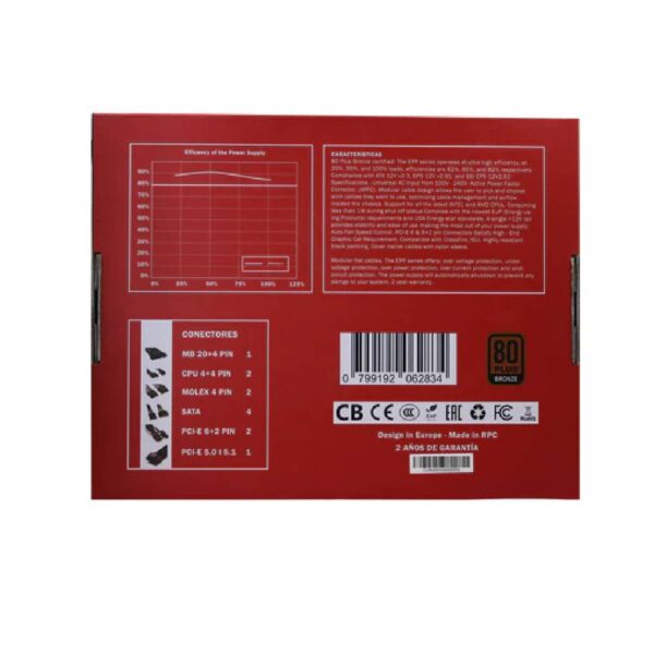 CLIO FUENTE DE PODER ATX-850W CONECTOR 3,1, PCI-e 5,1 BRONZE - Imagen 4
