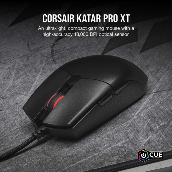 Mouse Gamer Corsair Katar Pro XT Black 18000 Dpi