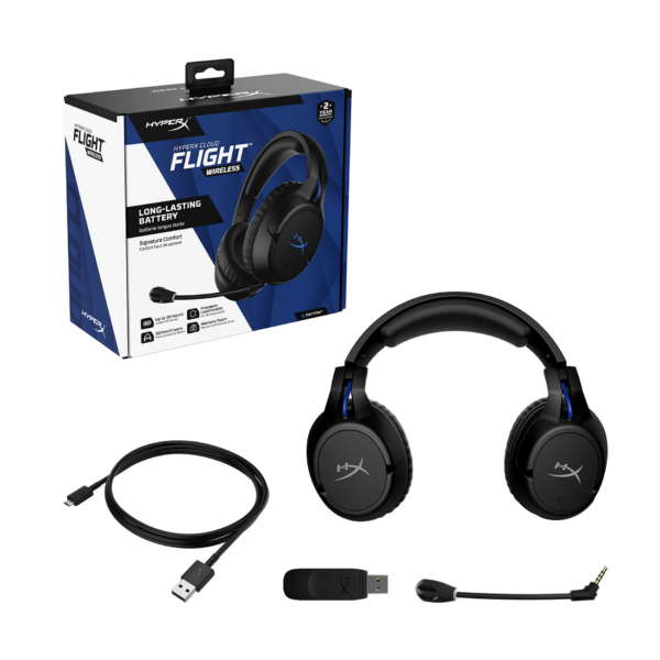 Audifonos Gamer HyperX Cloud Flight Negro Azul Inalambricos