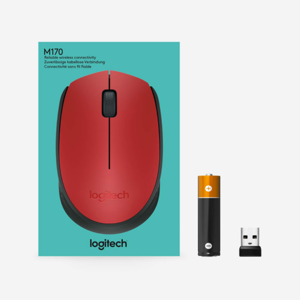 Mouse Logitech M170 Inalámbrico Rojo 1200 Dpi