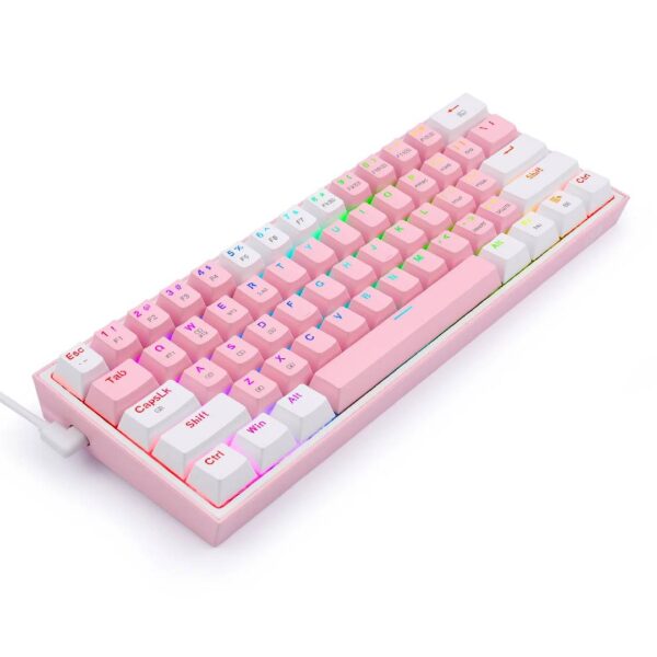 Teclado Gamer Redragon K616 Fizz Rgb Pro Rosa y Blanco