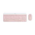 Kit Teclado y Mouse Logitech MK470 Rosa Slim Inalambrico