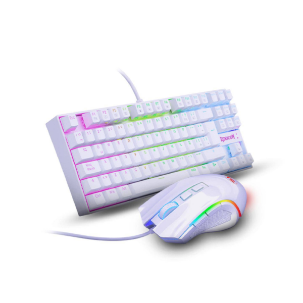 Kit Gamer 2 en 1 Redragon Kumara + Griffin White