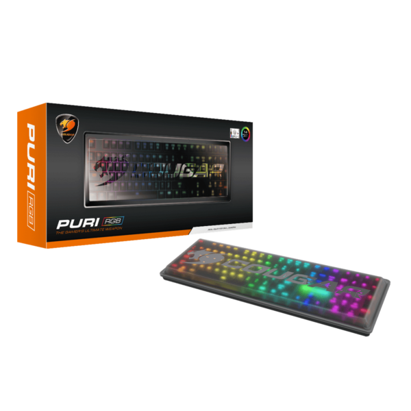 Teclado Gamer Cougar Puri RGB Mecanico Cable Negro Ingles