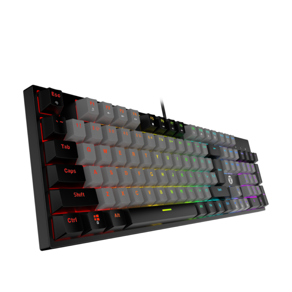 Teclado Gamer Fantech Atom MK886 Grey Black SW Blue