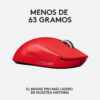 Mouse Gamer Logitech PRO X Superlight Inalambrico Rojo - Imagen 3