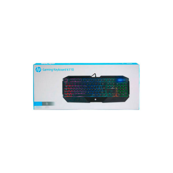 Teclado Gamer HP RGB K110 Membrana RGB Negro USB