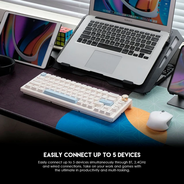 Teclado Gamer Fantech MAXFIT 67 MK858 White SW Brown