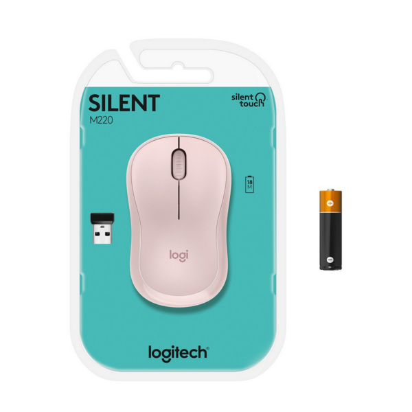 Mouse Logitech M220 Silencioso Inalambrico 3 botones Rosa