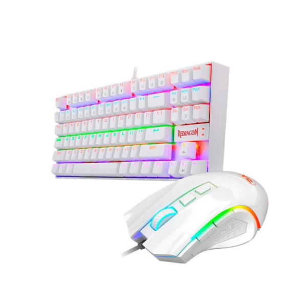 Kit Gamer 2 en 1 Redragon Kumara + Griffin White