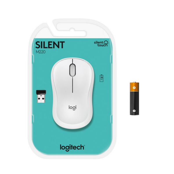 Mouse Logitech M220 Silencioso Inalambrico 3 botones Blanco