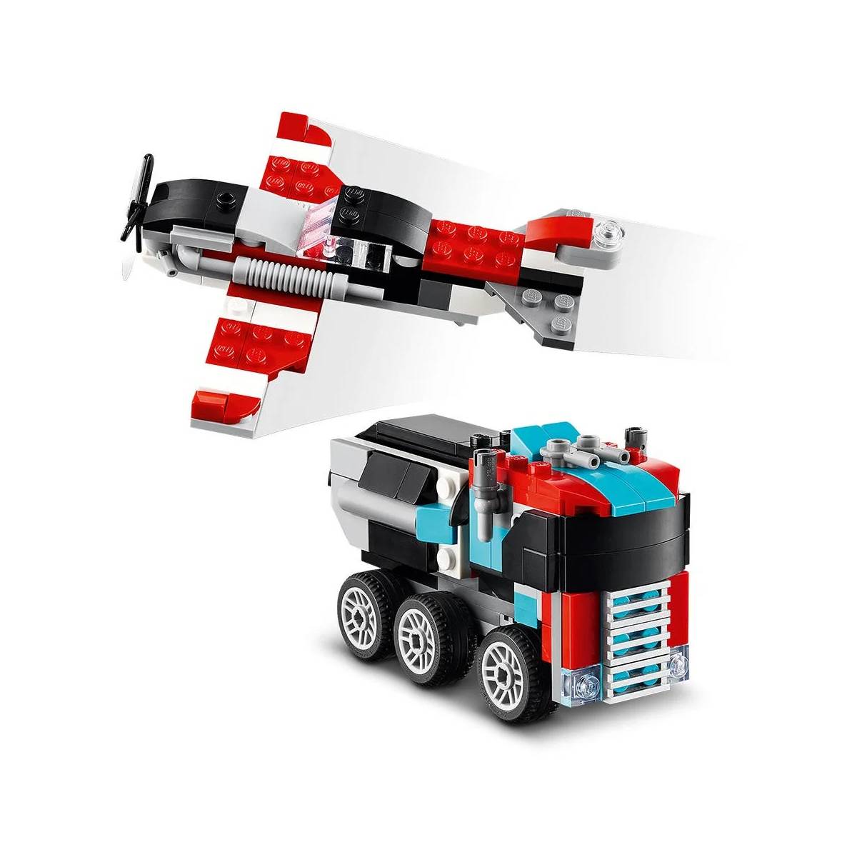 LEGO Creator 3 en 1: CAMIÓN PLATAFORMA CON HELICÓPTERO 31146 - Imagen 5