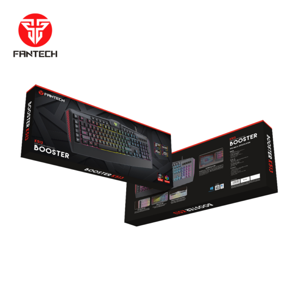 Teclado Gamer Fantech K513 Booster Black Membrana USB RGB