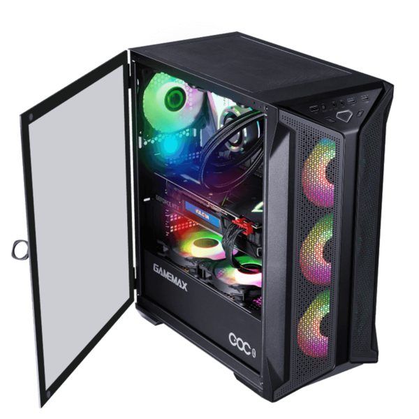 Gabinete Gamer Gamemax Bruffen C1 Negro 4 ventiladores