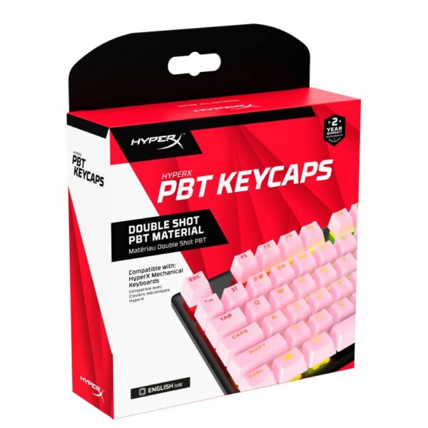 Teclas HyperX PBT duraderas para teclados mecánicos Rosadas