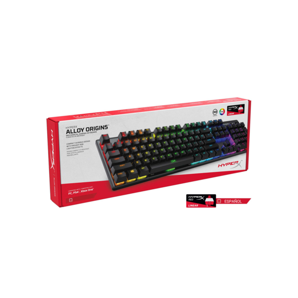 Teclado Gamer HyperX Alloy Origins RGB Español SW Red