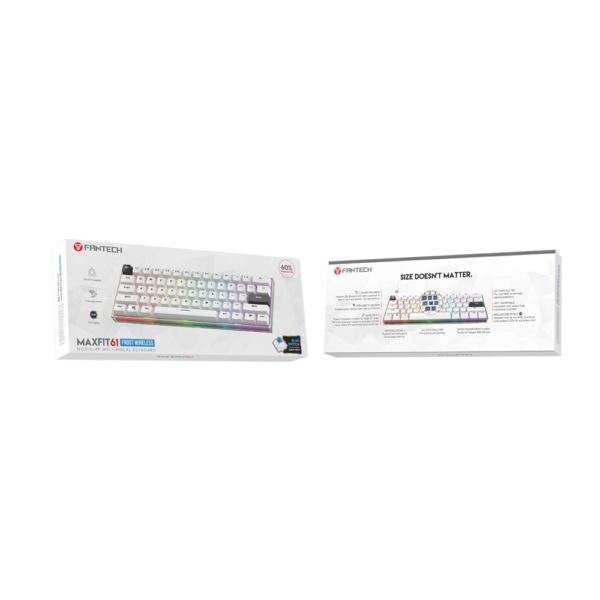 Teclado Gamer Fantech MAXFIT 61 MK857 White Wireless SW Red