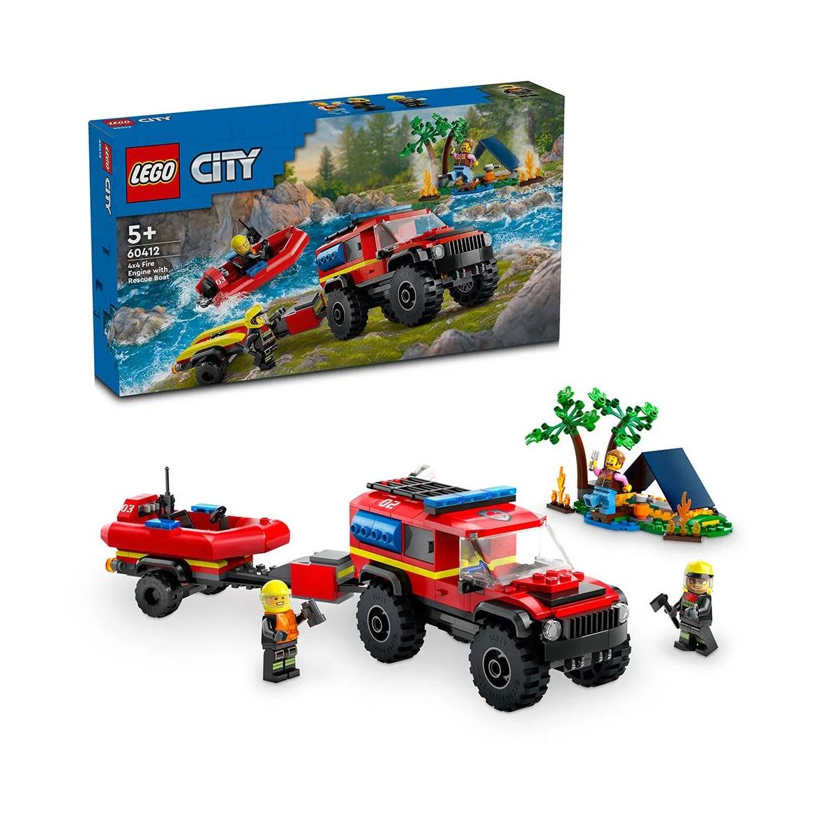 LEGO City: BOMBEROS 4X4 CON BARCO DE RESCATE 60412