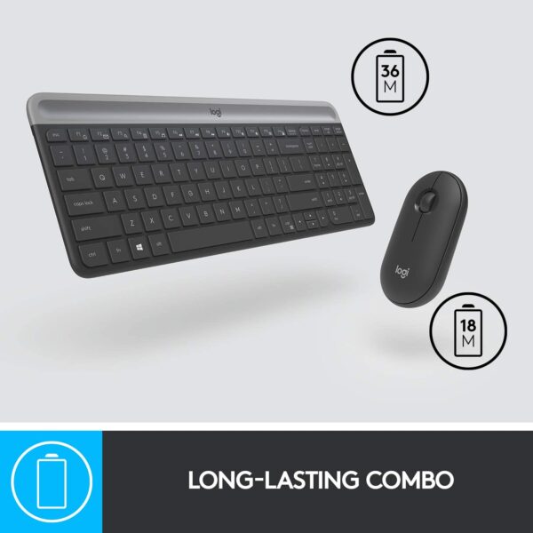 Teclado y Mouse Inalambrico Logitech MK470 Slim Negro