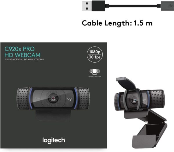 Camara Web Logitech C920s Full HD Con microfono USB