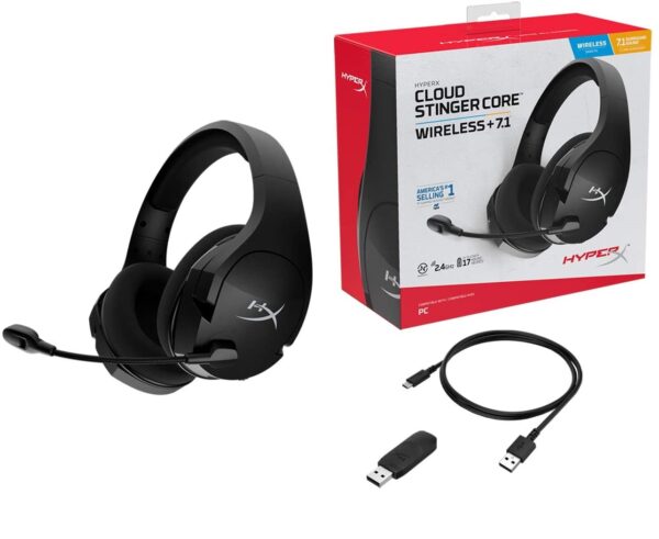 Audifonos Gamer HyperX Stinger Core wireless + 7.1 Negro