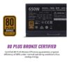 Fuente de Poder Cooler Master 650W V2 80 Plus Bronce