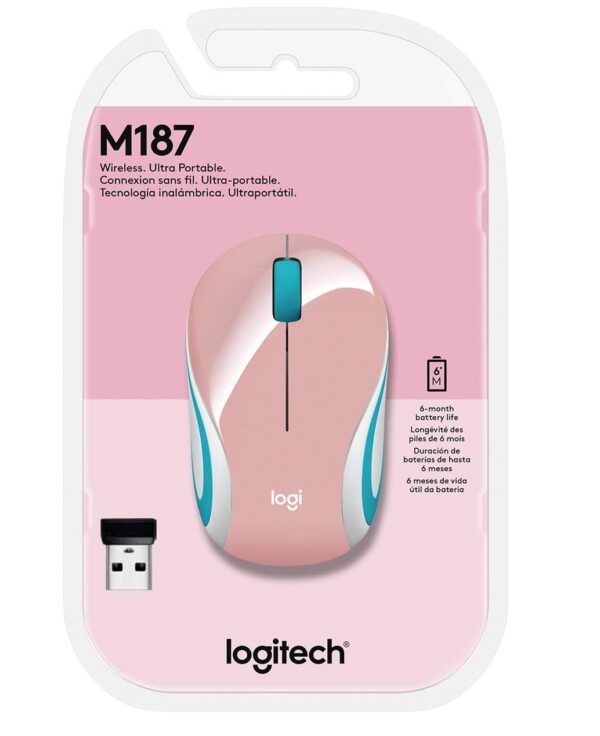 Mouse Logitech Mini M187 Inalambrico Rosa