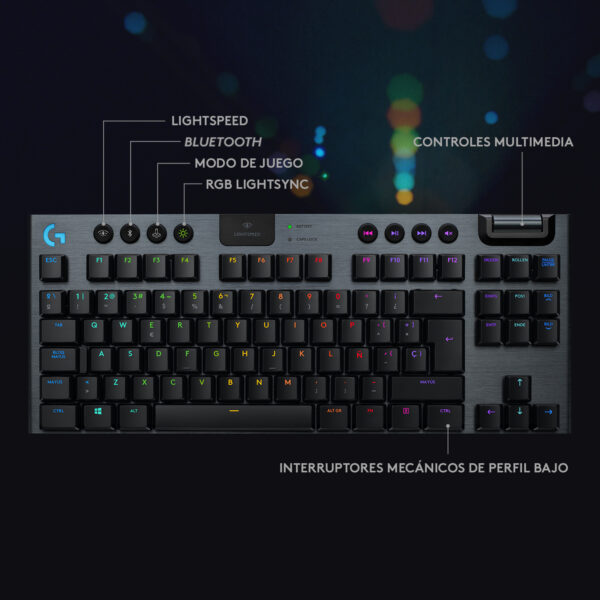 Teclado gamer Logitech G915 TKL QWERTY GL Tactile inglés - Imagen 4