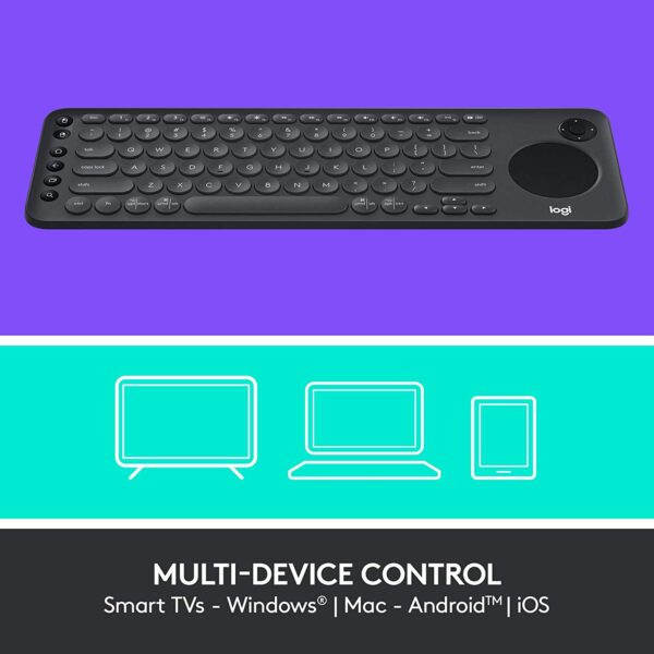 Teclado Logitech Smart TV K600 Bluetooth c Touchpad Graphite