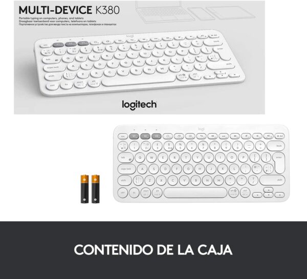 Teclado bluetooth Logitech K380 QWERTY español off-white