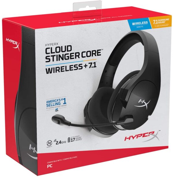 Audifonos Gamer HyperX Stinger Core wireless + 7.1 Negro