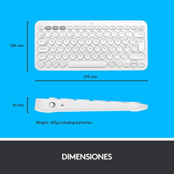 Teclado bluetooth Logitech K380 QWERTY español off-white