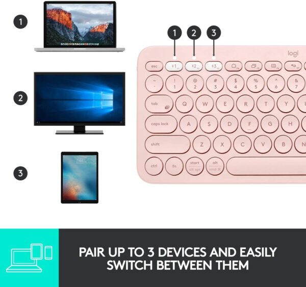 Teclado Logitech K380 Multi-Device Bluetooth Rosado