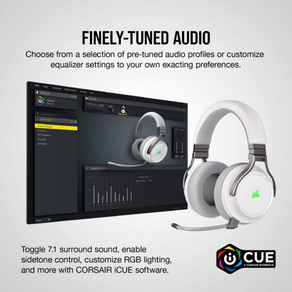 Audifonos Gamer Corsair Virtuoso White inalámbricos 7.1 USB