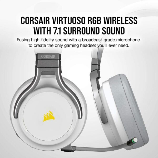 Audifonos Gamer Corsair Virtuoso White inalámbricos 7.1 USB